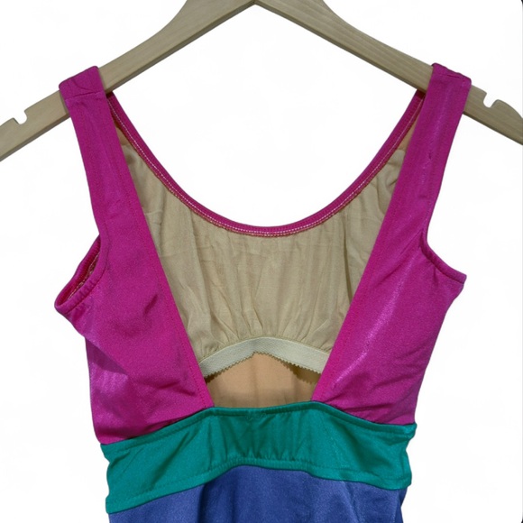 Lands End Vintage 90s Colorblock Swimsuit Small Size 6 - Picture 8 of 12